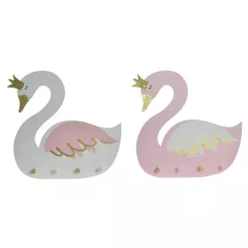 Wall mounted coat hanger DKD Home Decor Wood Children's Swan 40 x 4 x 38,5 cm (2 Units) by DKD Home Decor, Wall Coat Racks - ...