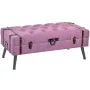 Banquette DKD Home Decor Métal Polyester Fuchsia Bois MDF (102 x 42 x 40,5 cm) de DKD Home Decor, Chaises - Réf : S3021986, P...