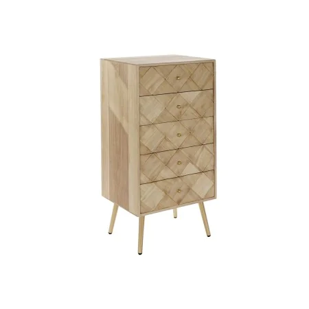 Cassettiera DKD Home Decor Marrone Chiaro Metallo Pino Legno di paulownia Naturale Moderno 45 x 35 x 93 cm di DKD Home Decor,...