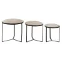 Set of 3 tables DKD Home Decor Brown Black Metal Plastic Mango wood 60 x 60 x 55 cm by DKD Home Decor, Tables - Ref: S3022382...