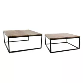 Conjunto de 2 mesas DKD Home Decor Castanho Preto 90 x 90 x 40 cm de DKD Home Decor, Jogos de móveis - Ref: S3022383, Preço: ...