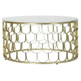 Mesa auxiliar DKD Home Decor 81 x 81 x 42 cm Dorado Blanco Plástico Mármol Hierro de DKD Home Decor, Mesas - Ref: S3022622, P...