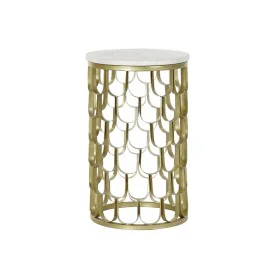 Mesa de apoio DKD Home Decor 30,5 x 30,5 x 50 cm Dourado Branco Plástico Mármore Ferro de DKD Home Decor, Jogos de móveis - R...