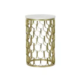 Mesa auxiliar DKD Home Decor 30,5 x 30,5 x 50 cm Dorado Blanco Plástico Mármol Hierro de DKD Home Decor, Mesas - Ref: S302262...