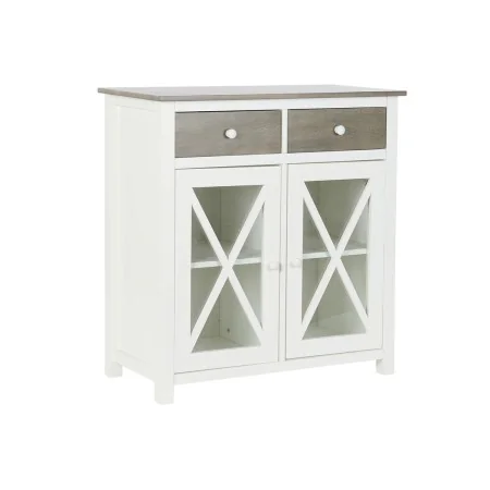 Cómoda DKD Home Decor Branco Cinzento Cristal Choupo Cottage 80 x 40 x 85 cm de DKD Home Decor, Cómodas e camiseiros - Ref: S...