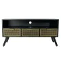 Móvel de TV DKD Home Decor Preto Metal Dourado (125 x 41 x 62 cm) de DKD Home Decor, Mesas e suportes para TV - Ref: S3023013...