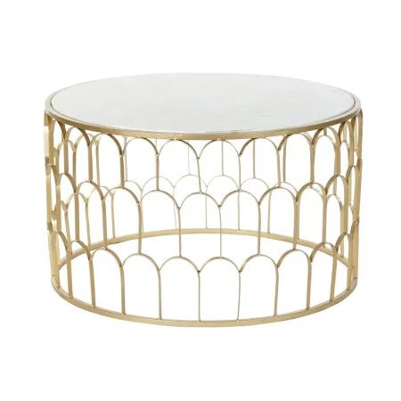 Centre Table DKD Home Decor Glamour White Multicolour Golden Marble Iron 87 x 87 x 51,5 cm by DKD Home Decor, Coffee Tables -...