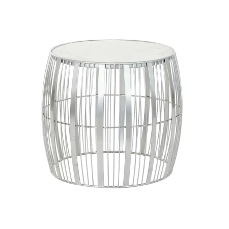 Mesa auxiliar DKD Home Decor Blanco Mármol Hierro Plateado (46 x 46 x 41 cm) de DKD Home Decor, Mesas - Ref: S3023036, Precio...