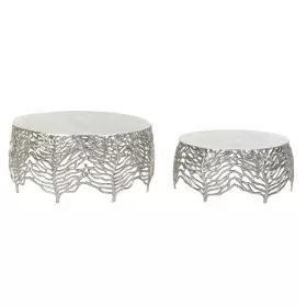 Mesa de apoio DKD Home Decor Alumínio (2 pcs) (52 x 52 x 25 cm) (63.5 x 63.5 x 30.5 cm) de DKD Home Decor, Jogos de móveis - ...