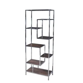 Shelves DKD Home Decor Silver Steel MDF Wood (80 x 40 x 200 cm) by DKD Home Decor, Standing Shelf Units - Ref: S3023048, Pric...