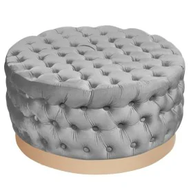 Footrest DKD Home Decor Grey Polyester MDF Wood (78 x 78 x 40 cm) by DKD Home Decor, Footstools & Ottomans - Ref: S3023068, P...