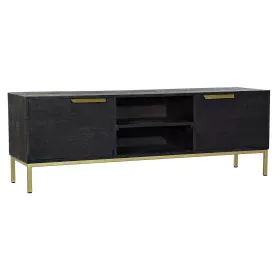 TV furniture DKD Home Decor Black Metal Golden Mango wood (147 x 40 x 51 cm) by DKD Home Decor, TV tables and stands - Ref: S...