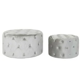 Repose-pied DKD Home Decor Gris Velours Bois MDF (80 x 80 x 43 cm) (58 x 58 x 37 cm) (2 pcs) de DKD Home Decor, Poufs et repo...