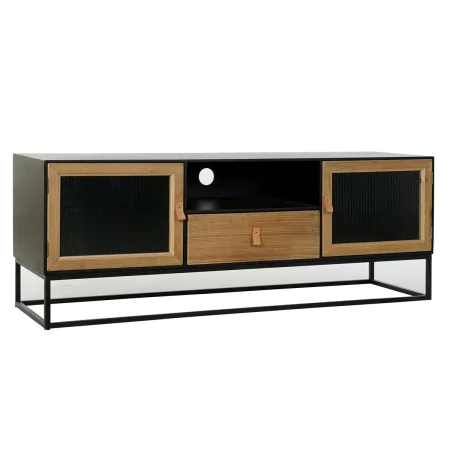 Meubles de télévision DKD Home Decor Noir Bois Métal Verre (140 x 40 x 50 cm) de DKD Home Decor, Tables et supports de télévi...