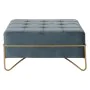 Banqueta DKD Home Decor Espuma Azul Dourado Metal Poliéster Veludo Madeira MDF (80 x 80 x 42 cm) de DKD Home Decor, Cadeiras ...