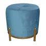 Footrest DKD Home Decor Blue Polyester Metal Golden (38 x 38 x 34 cm) by DKD Home Decor, Footstools & Ottomans - Ref: S302329...