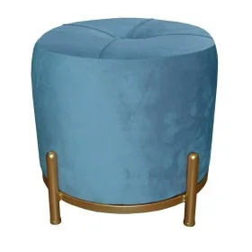 Repose-pied DKD Home Decor Bleu Polyester Métal Doré (38 x 38 x 34 cm) de DKD Home Decor, Poufs et repose-pieds - Réf : S3023...