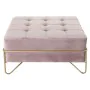 Banqueta DKD Home Decor Espuma Rosa Dorado Metal Poliéster Terciopelo Madera MDF (80 x 80 x 42 cm) de DKD Home Decor, Sillas ...