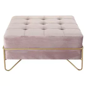 Banqueta DKD Home Decor Espuma Cor de Rosa Dourado Metal Poliéster Veludo Madeira MDF (80 x 80 x 42 cm) de DKD Home Decor, Ca...