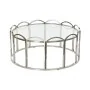 Mesa de apoio DKD Home Decor Cristal Prateado Metal (100 x 100 x 45 cm) de DKD Home Decor, Jogos de móveis - Ref: S3023342, P...