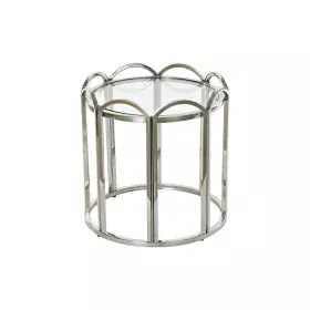 Mesa auxiliar DKD Home Decor Cristal Plateado Metal (55 x 55 x 55 cm) de DKD Home Decor, Mesas - Ref: S3023344, Precio: 238,6...