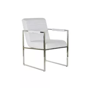 Chaise DKD Home Decor Polyester Acier Blanc (56 x 68 x 92 cm) de DKD Home Decor, Chaises - Réf : S3023346, Prix : 201,40 €, R...