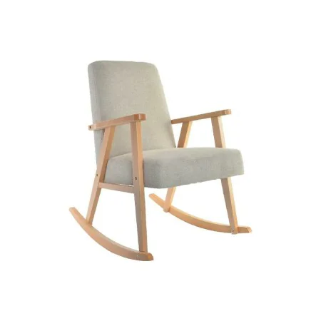 Fauteuil à Bascule DKD Home Decor Beige Naturel Bois Hêtre Plastique Bois MDF 81 x 58 x 90 cm de DKD Home Decor, Fauteuils be...