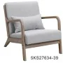 Armchair DKD Home Decor 66 x 66 x 94 cm Natural Wood Light grey by DKD Home Decor, Chairs - Ref: S3023577, Price: 388,35 €, D...