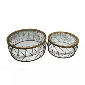 Conjunto de 2 mesas DKD Home Decor Cristal Metal (102 x 102 x 42 cm) (2 pcs) de DKD Home Decor, Jogos de móveis - Ref: S30236...