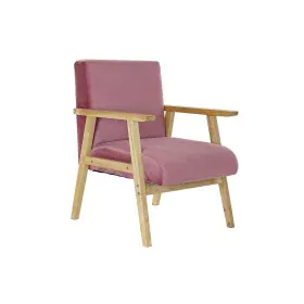 Armchair DKD Home Decor Pink Polyester MDF Wood (61 x 63 x 77 cm) by DKD Home Decor, Chairs - Ref: S3023739, Price: 147,16 €,...