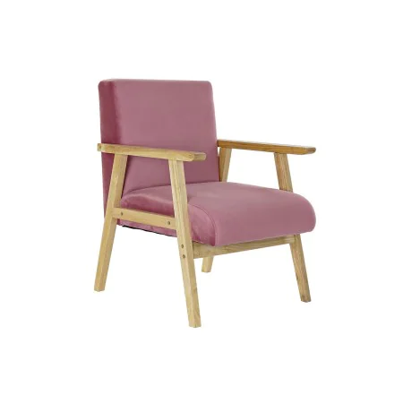 Armchair DKD Home Decor Pink Polyester MDF Wood (61 x 63 x 77 cm) by DKD Home Decor, Chairs - Ref: S3023739, Price: 163,51 €,...