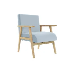 Siège DKD Home Decor Polyester Bleu ciel Bois MDF (61 x 63 x 77 cm) de DKD Home Decor, Chaises - Réf : S3023755, Prix : 163,5...