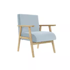 Siège DKD Home Decor Polyester Bleu ciel Bois MDF (61 x 63 x 77 cm) de DKD Home Decor, Chaises - Réf : S3023755, Prix : 147,1...