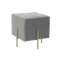 Footrest DKD Home Decor Scandi Grey Golden Metal Velvet 42 x 42 x 45 cm by DKD Home Decor, Footstools & Ottomans - Ref: S3023...