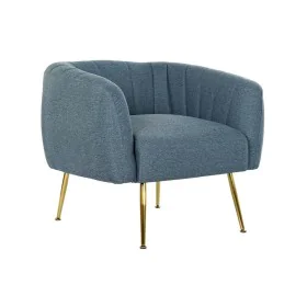 Poltrona DKD Home Decor Azul Dourado Espuma Madeira Metal Plástico 81 x 75 x 73 cm de DKD Home Decor, Cadeiras - Ref: S302386...