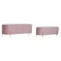 Bench DKD Home Decor Pink Golden Metal Polyester Velvet (123 x 50 x 45 cm) by DKD Home Decor, Chairs - Ref: S3023888, Price: ...