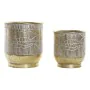 Plantador DKD Home Decor Dourado Metal (2 pcs) (28 x 28 x 30 cm) de DKD Home Decor, Vasos - Ref: S3023997, Preço: 45,69 €, De...