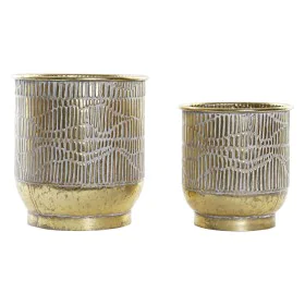 Cache-pot DKD Home Decor Doré Métal (2 pcs) (28 x 28 x 30 cm) de DKD Home Decor, Cache-pots - Réf : S3023997, Prix : 52,16 €,...