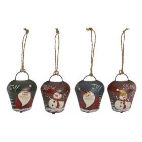 Decoración Colgante DKD Home Decor Navidad Rojo Verde Metal (4 pcs) (5 x 2.5 x 7 cm) de DKD Home Decor, Frontones decorativos...