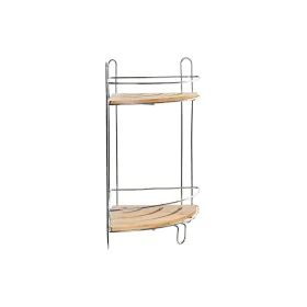 Corner Shelves DKD Home Decor Natural Bamboo Stainless chrome metal 2 Shelves 19,5 x 19,5 x 36,5 cm by DKD Home Decor, Shower...