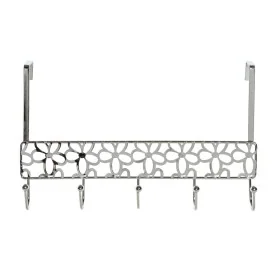 Ganchos para Portas DKD Home Decor Prateado Metal Plástico Bloemen 32 x 10 x 19 cm de DKD Home Decor, Bengaleiros - Ref: S302...