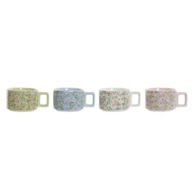 Ensemble de tasses à café DKD Home Decor Bleu Vert Rose Métal Dolomite 260 ml (4 Pièces) de DKD Home Decor, Tasses - Réf : S3...