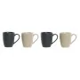 Lot de tasses DKD Home Decor Beige Gris foncé Bois d'hévéa Grès 300 ml 19 x 13 x 31 cm (4 Pièces) de DKD Home Decor, Tasses -...