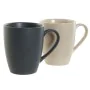 Lot de tasses DKD Home Decor Beige Gris foncé Bois d'hévéa Grès 300 ml 19 x 13 x 31 cm (4 Pièces) de DKD Home Decor, Tasses -...