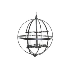 Portavelas DKD Home Decor Negro Metal Cristal (60 x 60 x 73 cm) de DKD Home Decor, Candelabros y portavelas - Ref: S3026344, ...