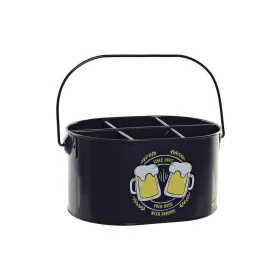 Ice Bucket DKD Home Decor Yellow Multicolour Navy Blue Metal 27 x 17,5 x 13 cm by DKD Home Decor, Ice buckets and tongs - Ref...