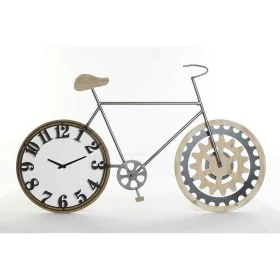 Wall Clock DKD Home Decor 108 x 6,4 x 63,5 cm Natural Black Bicycle Metal MDF Wood by DKD Home Decor, Wall Clocks - Ref: S302...