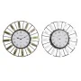 Horloge Murale DKD Home Decor 40 x 6,4 x 40 cm Verre Argenté Doré Fer (2 Unités) de DKD Home Decor, Pendules murales - Réf : ...