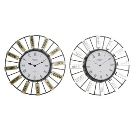 Horloge Murale DKD Home Decor 40 x 6,4 x 40 cm Verre Argenté Doré Fer (2 Unités) de DKD Home Decor, Pendules murales - Réf : ...