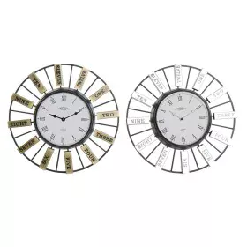 Orologio da Parete DKD Home Decor 40 x 6,4 x 40 cm Cristallo Argentato Dorato Ferro (2 Unità) di DKD Home Decor, Orologi da p...